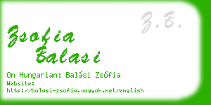 zsofia balasi business card