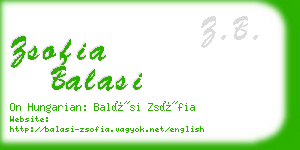 zsofia balasi business card